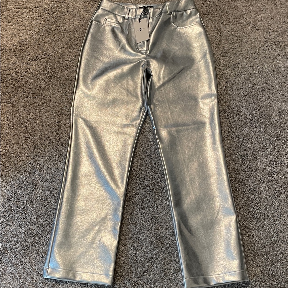 NWT 7!For All Mankind Faux Leather Jeans - Picture 2 of 4